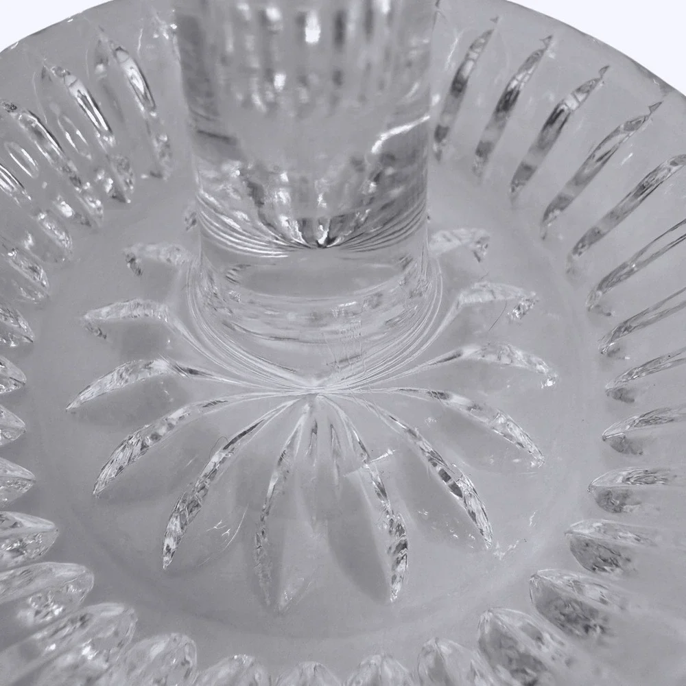 Ring Holder Crystal Clear Vintage Cut Glass Starburst Design Round